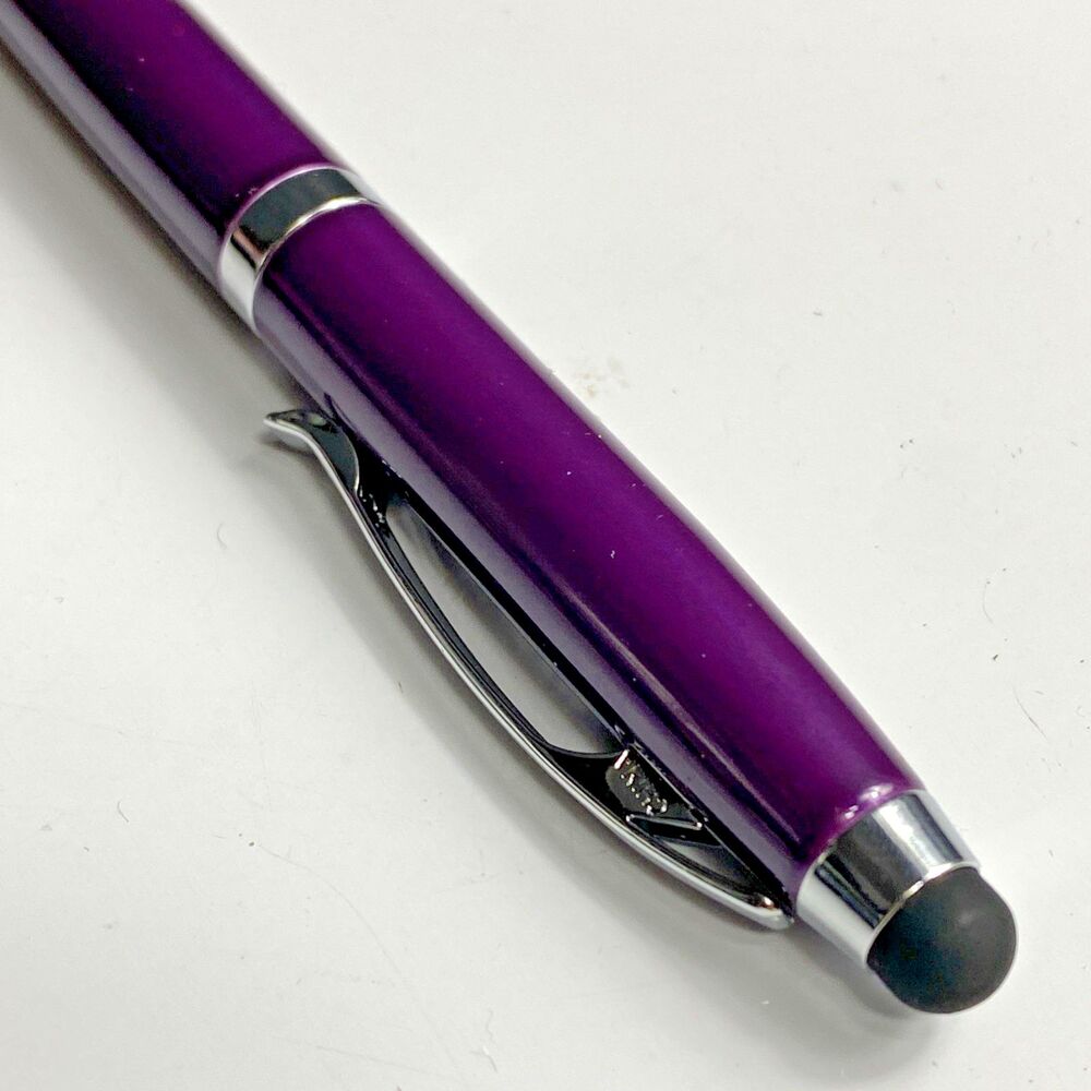 Adler Lexi 3-in-1 LED Lighted Tip Pen Stylus Purple Metal Ballpoint Black Ink - Picture 8 of 10